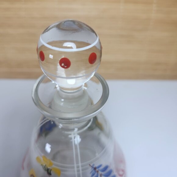 Hand Painted Decanter Crystal Glass Victorian Edwardian Bristol Glass - Picture 7 of 10